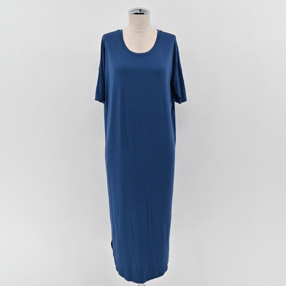BABATON Dress Size S Aritzia Blue Scoop Neck Dolman‎ Short Sleeve Midi T Shirt